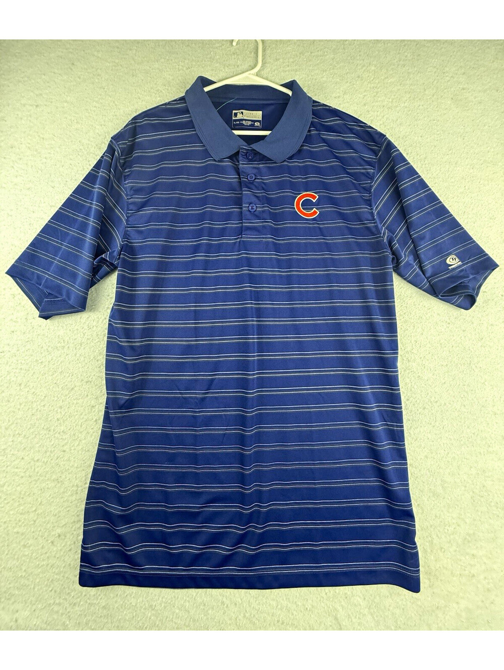 Genuine Merchandise Chicago Cubs MLB Blue Striped Polo Shirt Men's XL